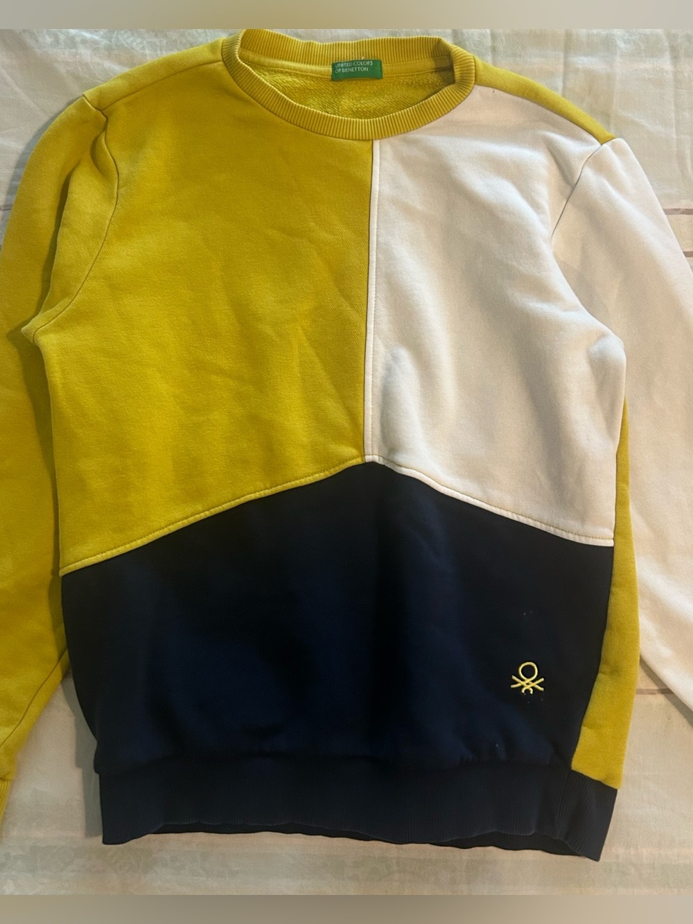 United Colors of Benetton Girl’s Crewneck Yellow, White & Navy Sweatshirt 12